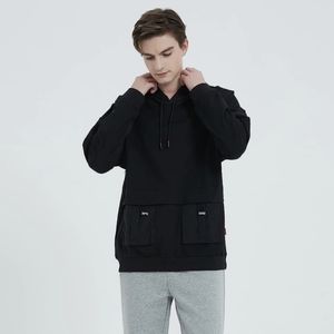 GURUNVANI Men's Hoodie Contrast color Patchwork Hoodie Big Pockets